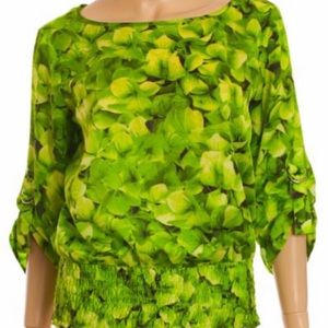 Michael Kors Kiwi Floral Print Blouse NWT